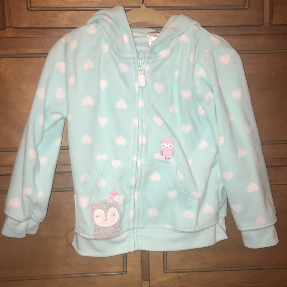 Carter’s 24 months girls blue fleece zip up hoodie